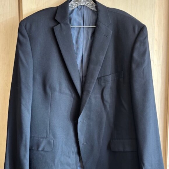 Calvin Klein Blazer Jacket Men's Size 46S Wool Blend Navy Blue 2 Silver Button - Picture 1 of 8